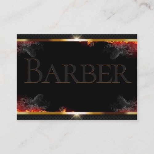 Barber Black Grey Gold Business Card