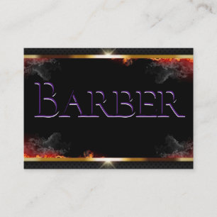 Barber Black, Grey, Gold Business Card