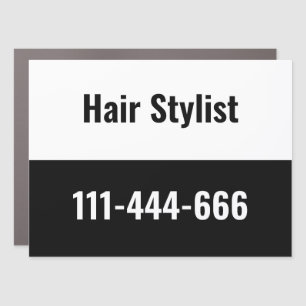 Barber Black & White Vehicle Business Magnet