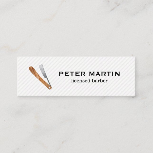 Barber Blade Mini Business Card (Front)