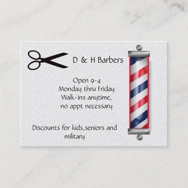 barber business business card (Front)