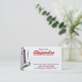 Barber Business Card (Barber pole & shears) (Standing Front)