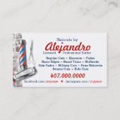 Barber Business Card (Barber pole & shears) (Back)