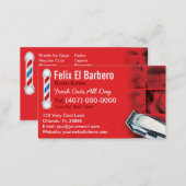 Barber Business Card (barbershop pole - clippers) (Front/Back)