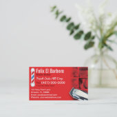 Barber Business Card (barbershop pole - clippers) (Standing Front)