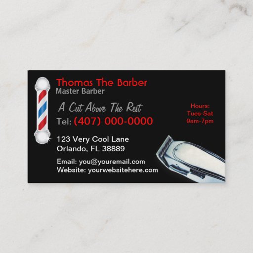 Customizable Barber Business Card (Hair cuts &amp; Styles)