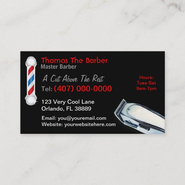 Barber Business Card (Hair cuts & Styles) (Front)