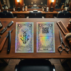 Barber Business Card | Holographic Barbershop
