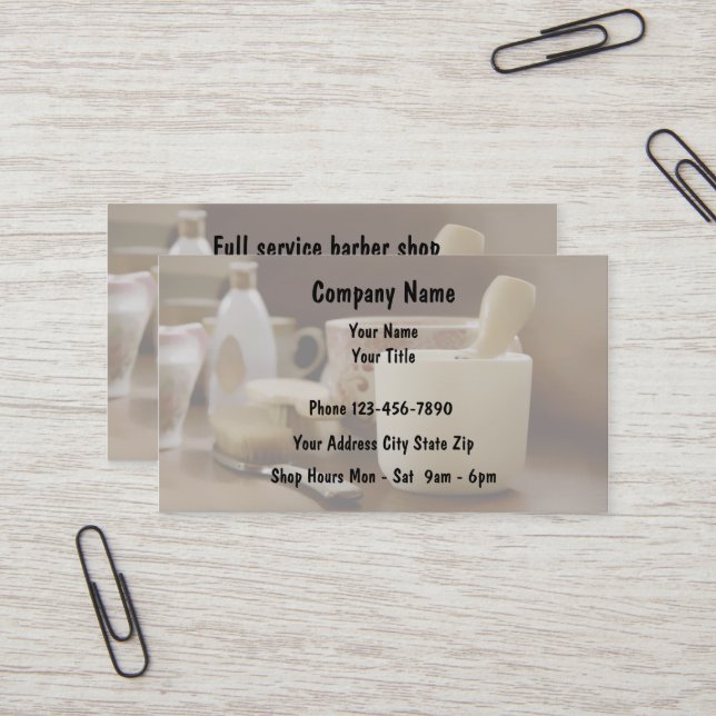 Barber Business Cards (Front/Back In Situ)