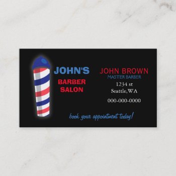 Barber Businesscard With Appointment Card On Back by MG_BusinessCards at Zazzle
