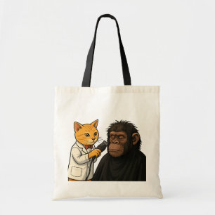 Barber Cat & Chill Gorilla Sticker Tote Bag