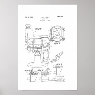 Barber Chair Patent Print Barber Shop Decor Poster