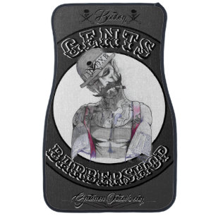 Barber Classic Grey w/ Black and White Car Floor M Car Floor Mat