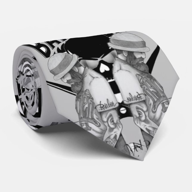 barber club neck tie (Rolled)