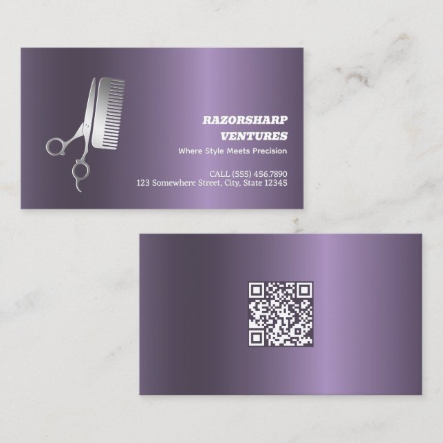 Barber Custom QR Business Card (Front/Back)