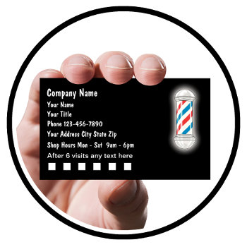 Barber Customer Loyalty Business Cards by Luckyturtle at Zazzle