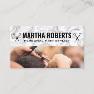 Barber Cutting Hair   Salon Scissors Business Card