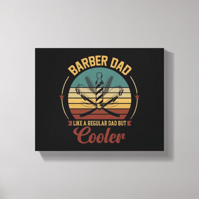 Barber Dad Canvas Print (Front)