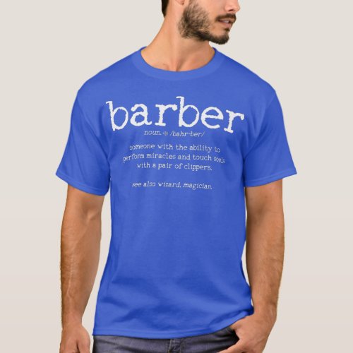 Barber Definition Funny Hairstylist Barbershop T_Shirt