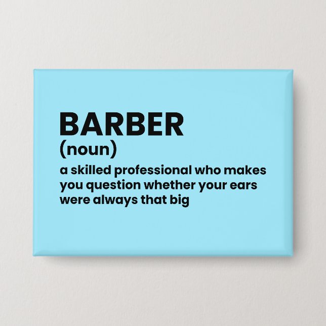 Barber Definition Joke Button (Front)