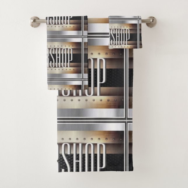 Barber design bath towel set (Insitu)