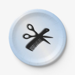 Barber Design Paper Plates