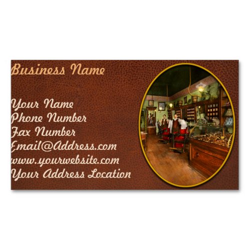 Barber _ Free pipe with every haircut 1900 Business Card Magnet