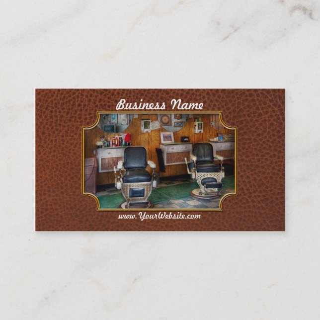 Barber - Frenchtown, NJ - Two old barber chairs  Business Card (Front)