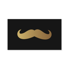 Barber Golden Mustache Professional QR Code Unique Business Card