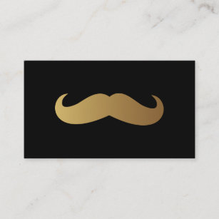 Barber Golden Mustache Professional QR Code Unique Business Card