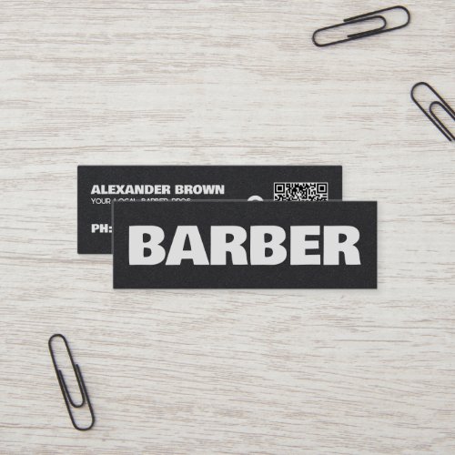 Barber Google Maps QR Mini Business Card