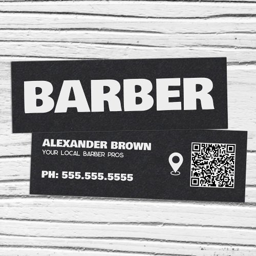 Barber Google Maps QR Mini Business Card