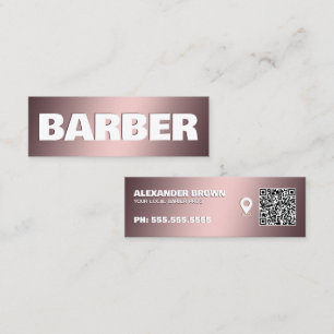 Barber Google Maps QR Mini Business Card