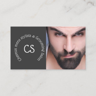 Barber grooming salon DIY photo man with beard Business Card