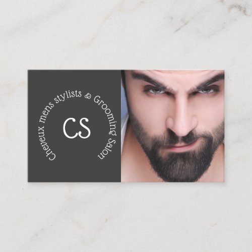 Barber grooming salon  DIY photo man with beard Business Card