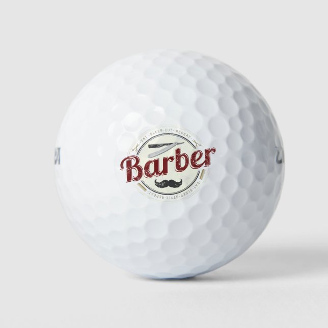 Barber Hair Hustler Hairdresser Retro Hairstylist Golf Balls (Front)