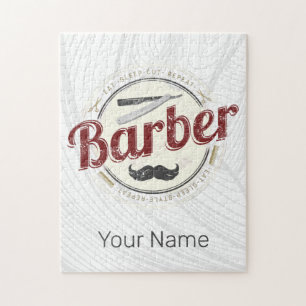 Barber Hair Hustler Hairdresser Retro Hairstylist Jigsaw Puzzle