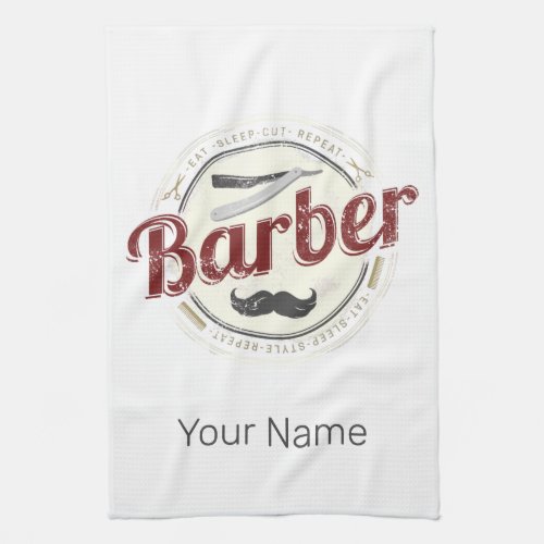 Barber Hair Hustler Hairdresser Retro Hairstylist Kitchen Towel