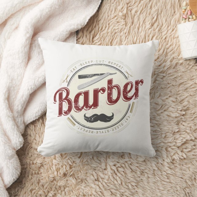 Barber Hair Hustler Hairdresser Retro Hairstylist Throw Pillow (Blanket)