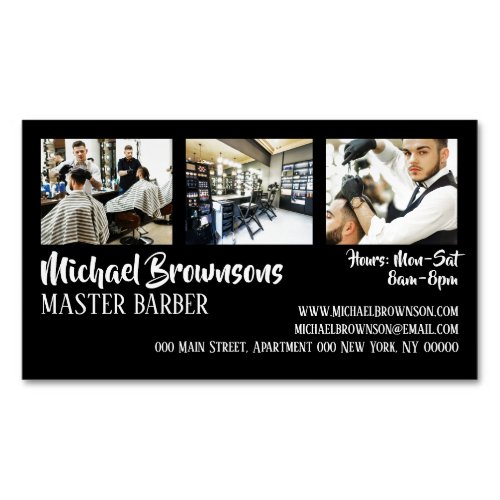 Barber Hair Man shop custom photo Business Card Magnet