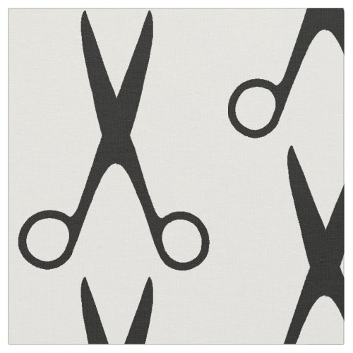 Barber hair salon black scissors white pattern fabric