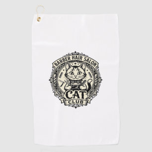 Barber Hair Salon Cat Funny Cat Graphic - Barber H Golf Towel