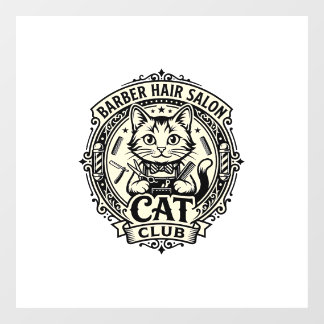 Barber Hair Salon Cat Funny Cat Graphic - Barber H Window Cling