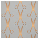 Barber hair salon gold scissors grey pattern fabric