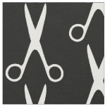 Barber hair salon white scissors black pattern fabric