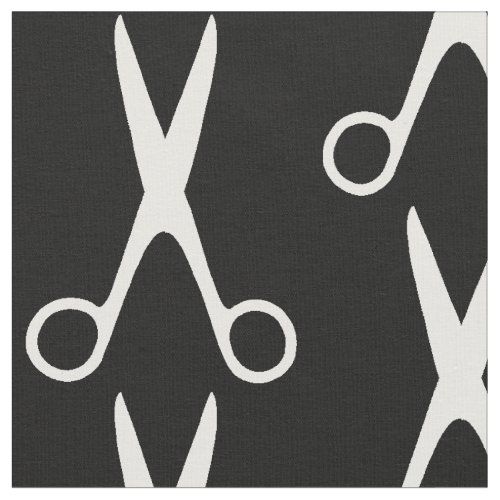 Barber hair salon white scissors black pattern fabric