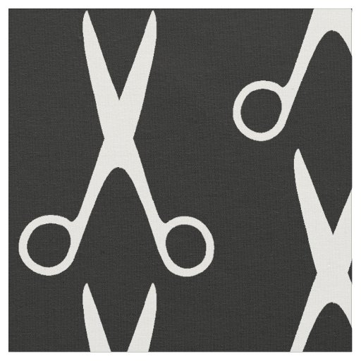 Barber hair salon white scissors black pattern fabric
