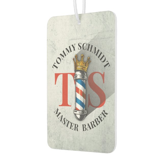 Barber Hair Shop King Crown Barber Pole Hair Salon Air Freshener (Left)