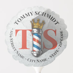 Barber Hair Shop King Crown Barber Pole Hair Salon Balloon