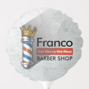 Barber Hair Shop King Crown Barber Pole Hair Salon Balloon